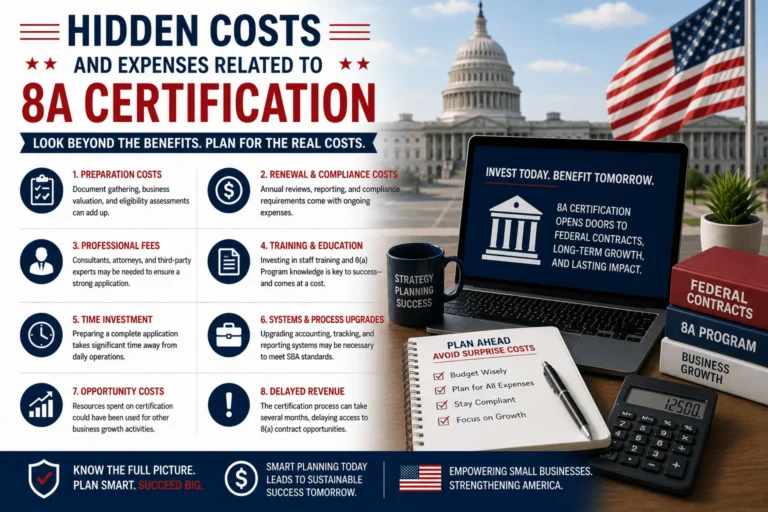 Hidden costs and expenses related to 8A certification